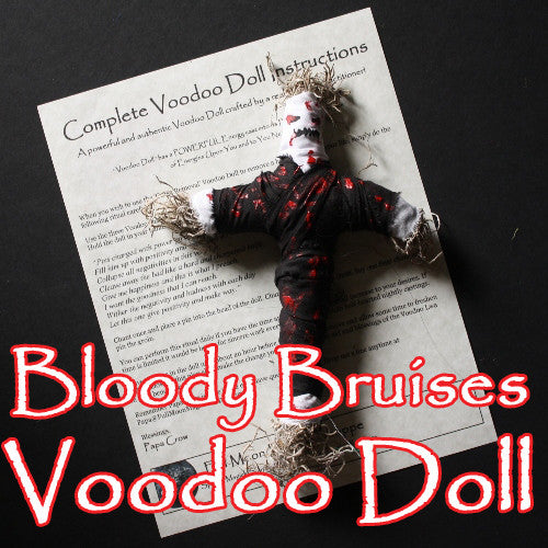 The Bloody Bruises Voodoo Doll is crafted for maximum pain and suffering curses on the deserving.