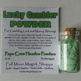 Lucky Gamble Hoodoo Powder adds luck and money winning to all games of chance.