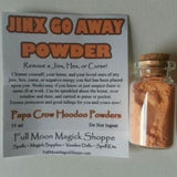 Jinx Go Away Powder removes jinx energy, stops a curse, halts negative powers in your life.