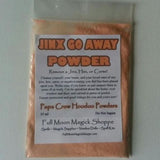 Jinx Go Away Powder removes jinx energy, stops a curse, halts negative powers in your life.