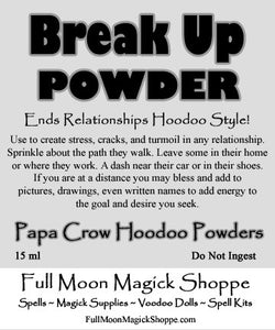 Break Up Powder ends relationships, friendships, causes divorce, splits up lovers.
