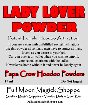 Lady Lover Hoodoo Powder increases male sex charisma and attracts lovers to your bed