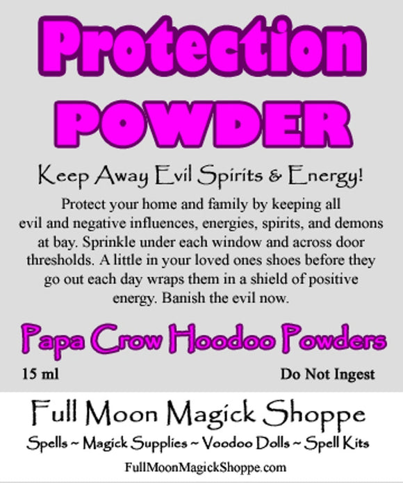 Protection Hoodoo Powder banishes negative entities and evil energies from your home and loved ones lives.