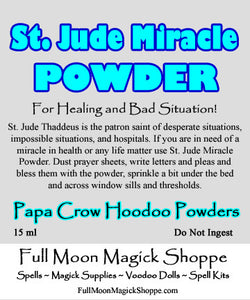 St. Jude Miracle Hoodoo Powder is used for impossible situations in life, health, hospitals, and more.