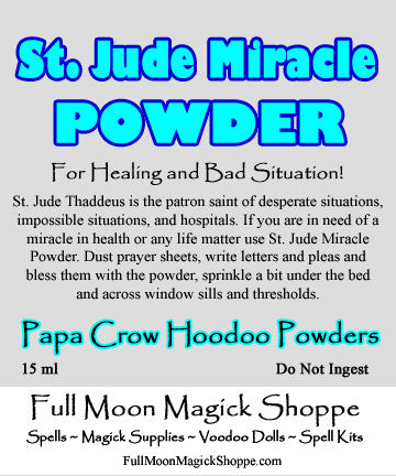 St. Jude Miracle Hoodoo Powder is used for impossible situations in life, health, hospitals, and more.