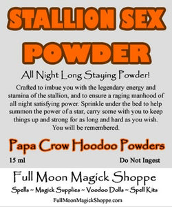 Stallion Sex Hoodoo Powder gives all night long animal sex stamina for you